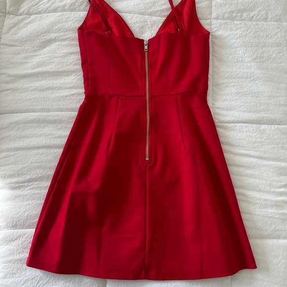 XS White Fox red zip up mini dress - Picture 3 of 3